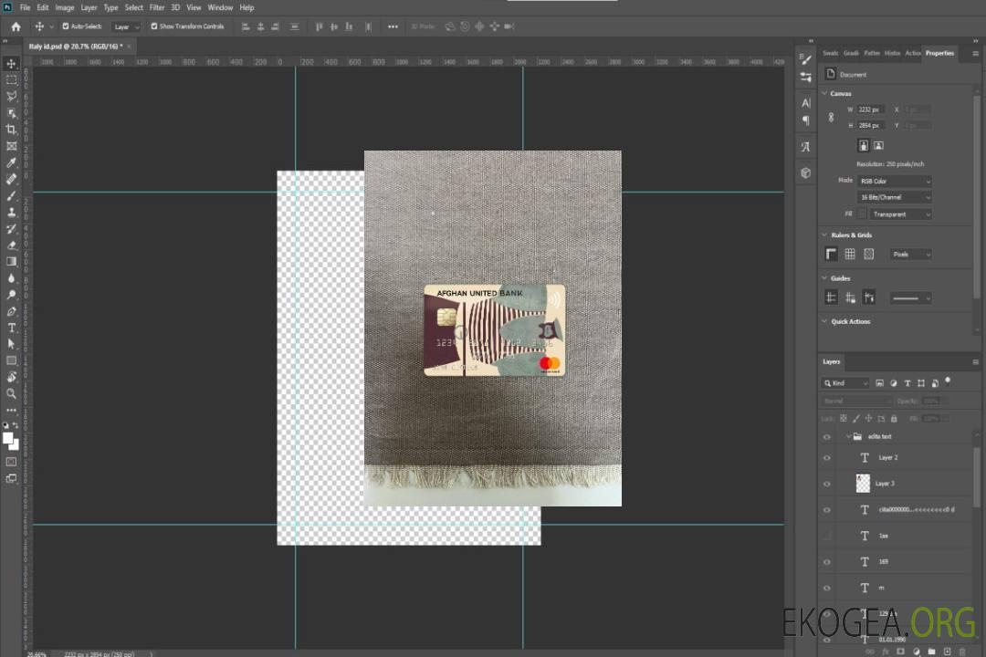 Afghanistan Afghan United Bank mastercard photolook recto template